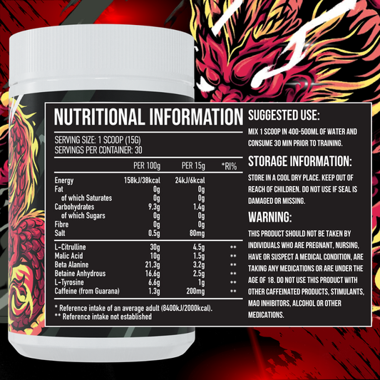 Beast Mode Pre-workout – 30 Servings - Strawberry Lemonade Flavour