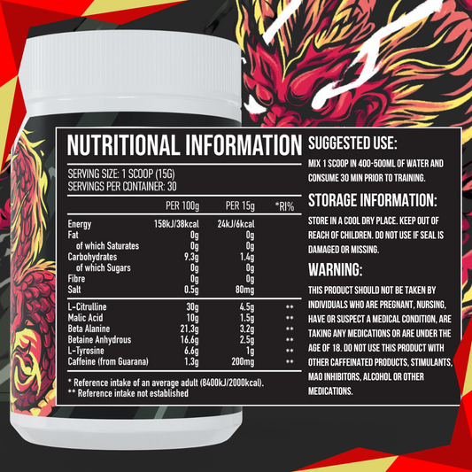 Beast Mode Pre-workout – 30 Servings - Strawberry Lemonade Flavour