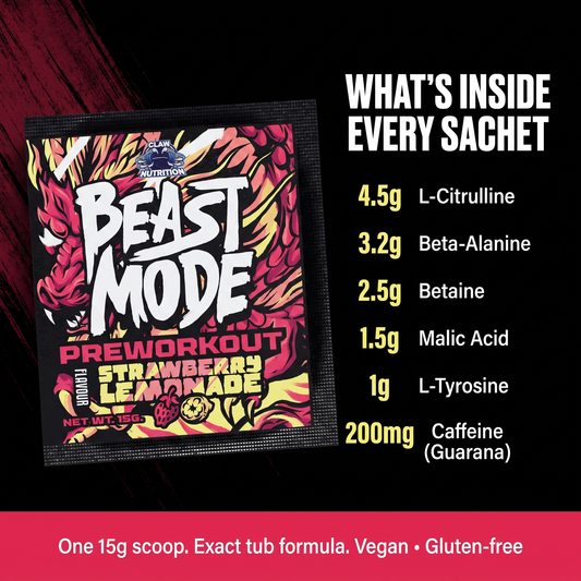 Beast Mode Pre-Workout — 5 Sachet Trial Pack (Strawberry Lemonade)